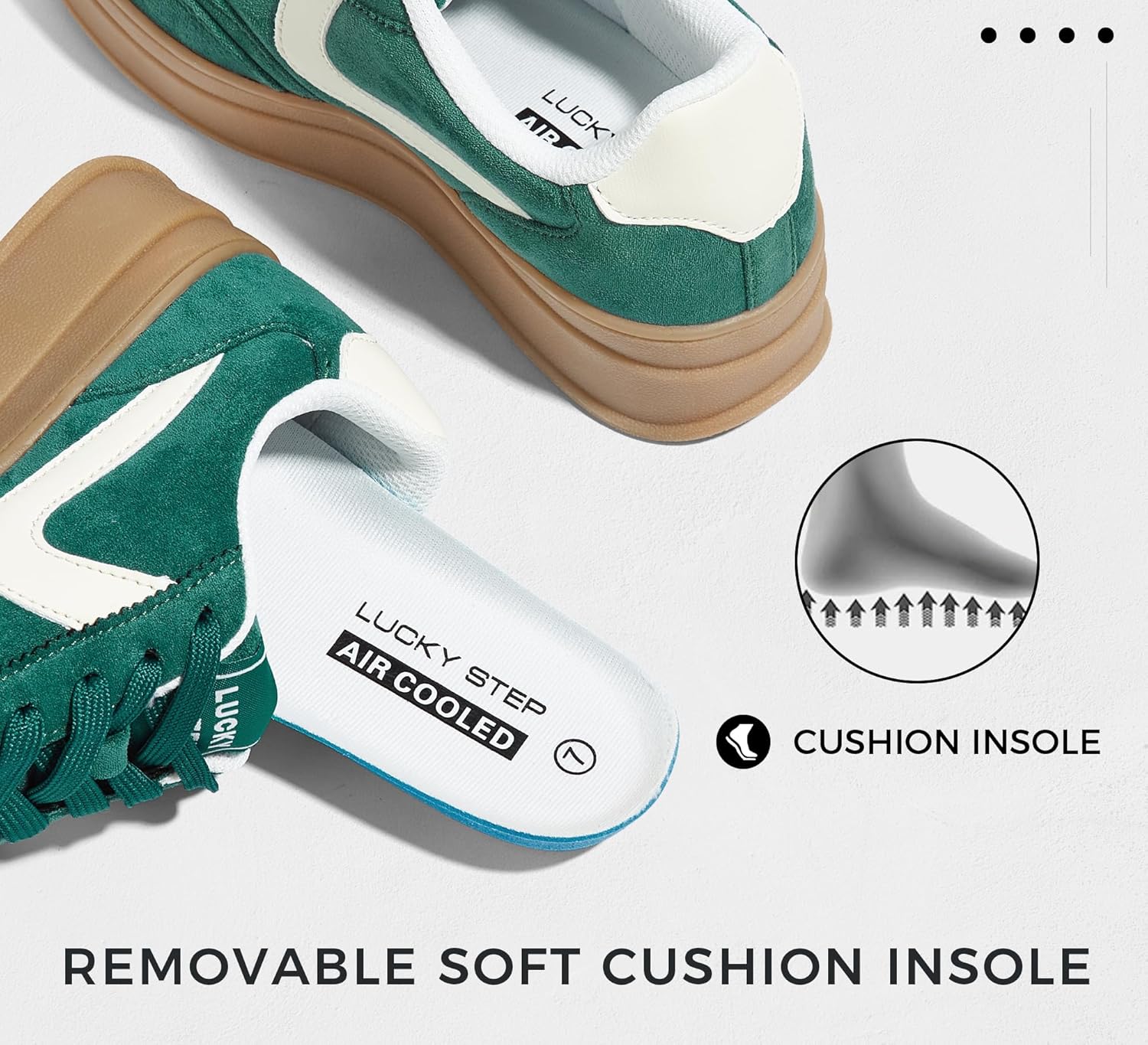 LUCKY STEP Women's Platform Fashion Sneakers Retro Casual Comfortable Walking Shoes Thick Sole Stylish Classic Tennis Trainers - Image 4