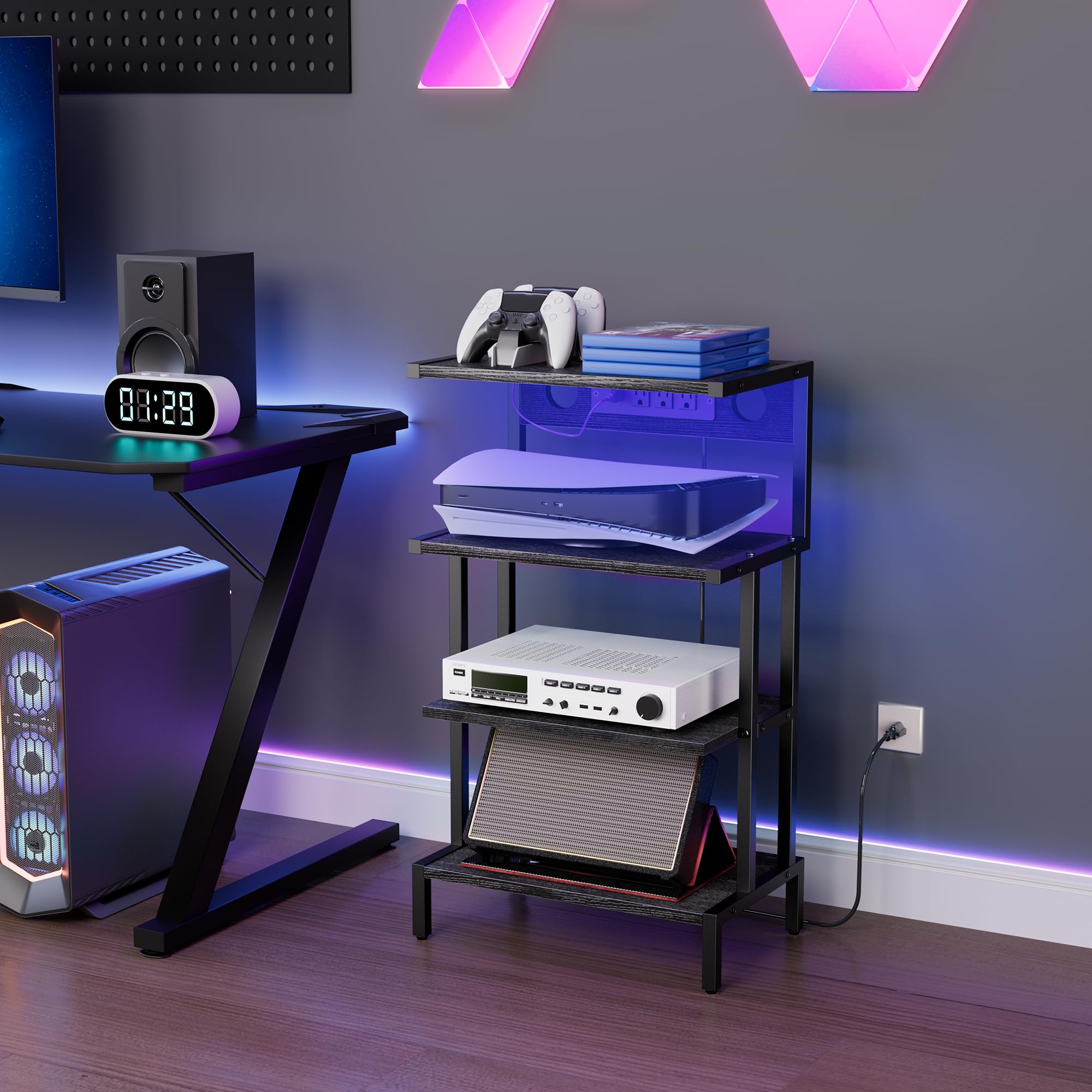 Amazon.com: Aquzee Game Console Shelf, 4-Tier Video Gaming