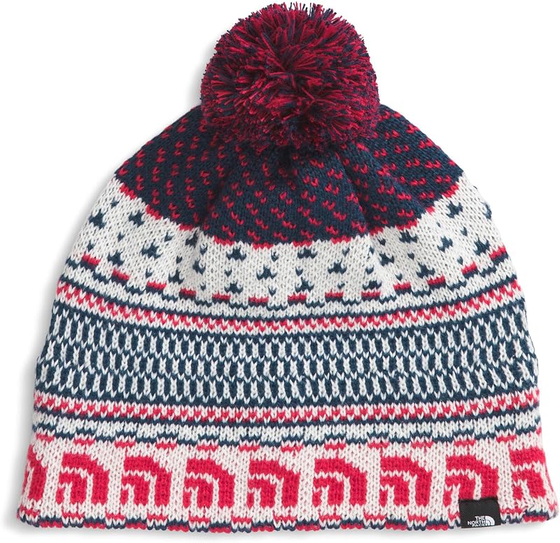 THE NORTH FACE Cabin Ski Tuke | Gorro de invierno para hombre y mujer con gráfico novedoso, tejido sostenible y pompón extraíble