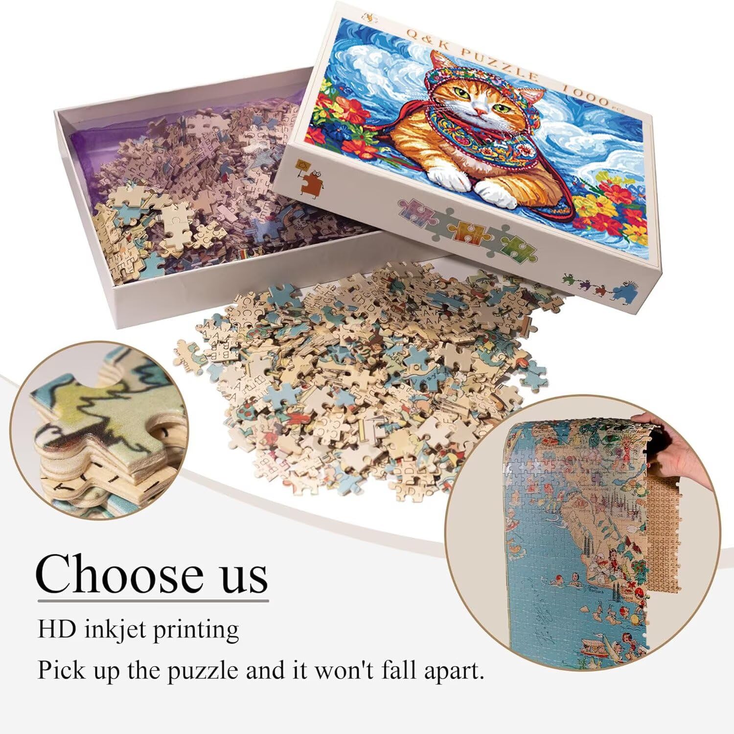 Pomarańczowy kot - Puzzle 2000 sztuk dla dorosłych - Puzzle DIY, kreatywna rozrywka, nowoczesna sztuka, klasyczne puzzle dla dorosłych i nastolatków w wieku 12 lat, pomysł na prezent dla mężczyzn i