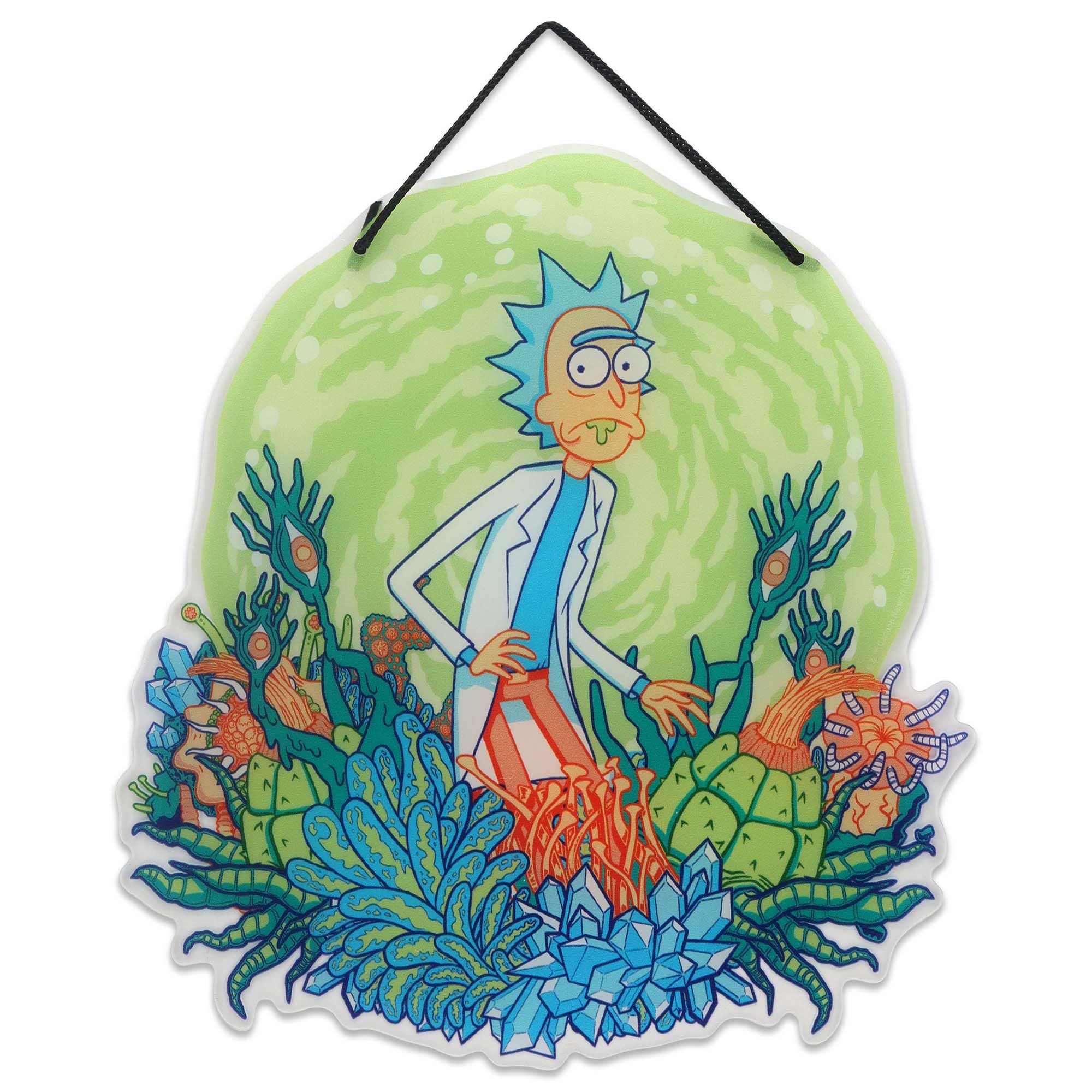 Rick and Morty Portal Adventure Hanging Acrylic Wall Decor - Animated Sci-Fi Wall Art for Home