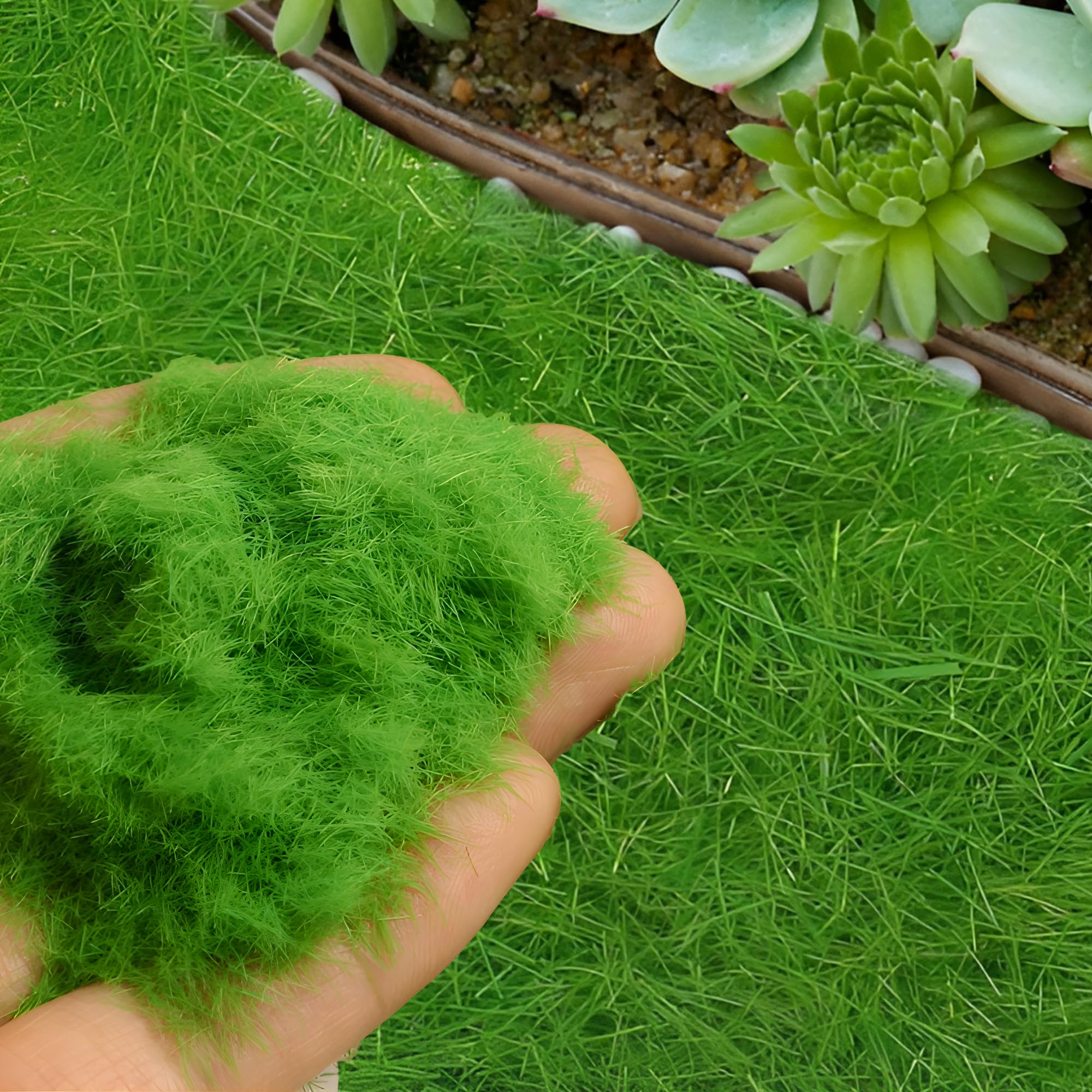 100 Grams Artificial Grass Moss Powder Green Simulated Fake DIY Mini Fairy Garden Miniatures Landscape Mini Indoor Flowers and Grass Pots Fairy Decoration (75gm)-picture-29