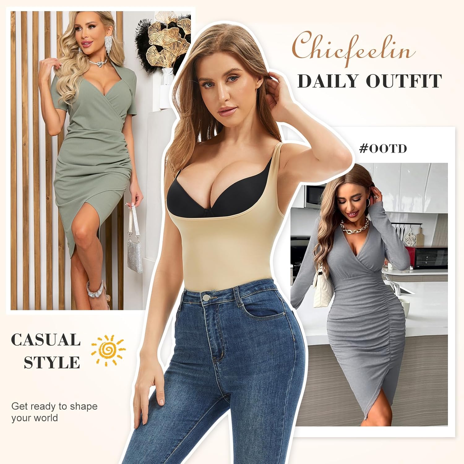 Women's Underbust Shaperwear Tank Tops Tummy Control Seamless Shaping Camisole Slimming Tanks - Image 5