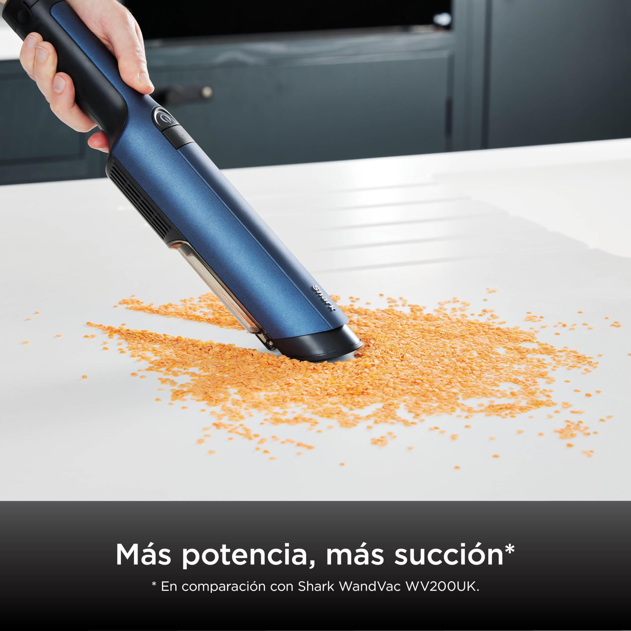 Shark WandVac 2.0 Aspiradora de Mano sin Cable - Potente Succión en Diseño Ligero y Compacto - Incluye Cepillo Multisuperficie y Base de Carga - Azul, WV270EU