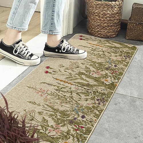 Miniatura 4 de Artoid Mode Wildflower - Tapete floral de primavera, decoración del hogar, diseño de flores y verano, tapete de bajo perfil, tapete para puerta de