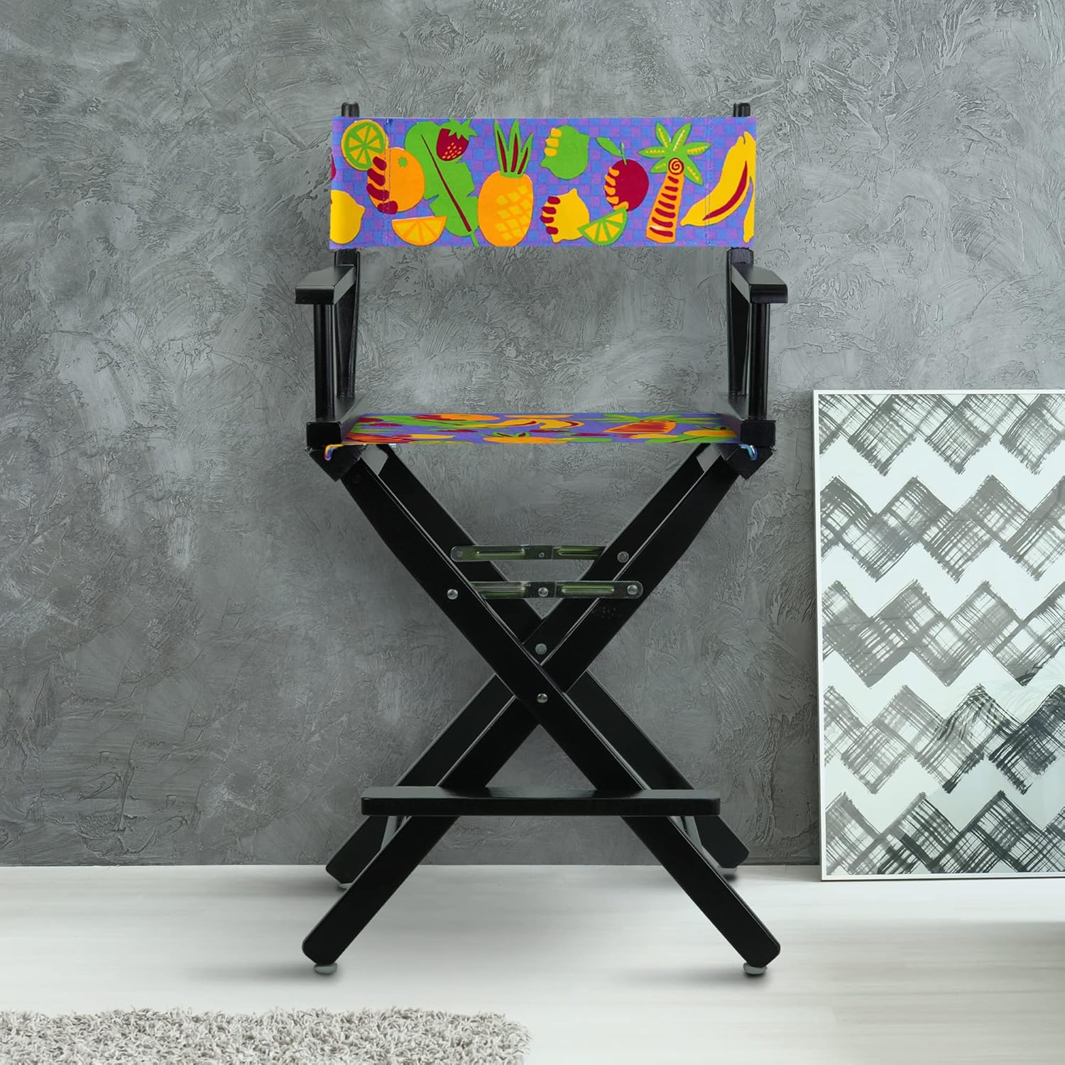 Casual Home 24" Director's Chair Black Frame-Calypso Fruit