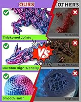 Vista 4 de TBOLINE - Huevo de dragón impreso en 3D, animal de cristal articulado, juguete para la ansiedad para adolescentes, niños y niñas, piezas míticas