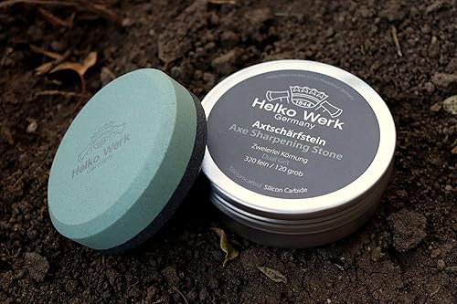 Miniatura 3 de Helko Werk - Piedra afiladora de hacha de doble grano  Afilador de hacha y disco de hacha, afilador de machete, afilador de hacha doble grano 120 y