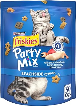 Purina Friskies Cat Treats, Party Mix Beachside Crunch - 30 oz. Pouch