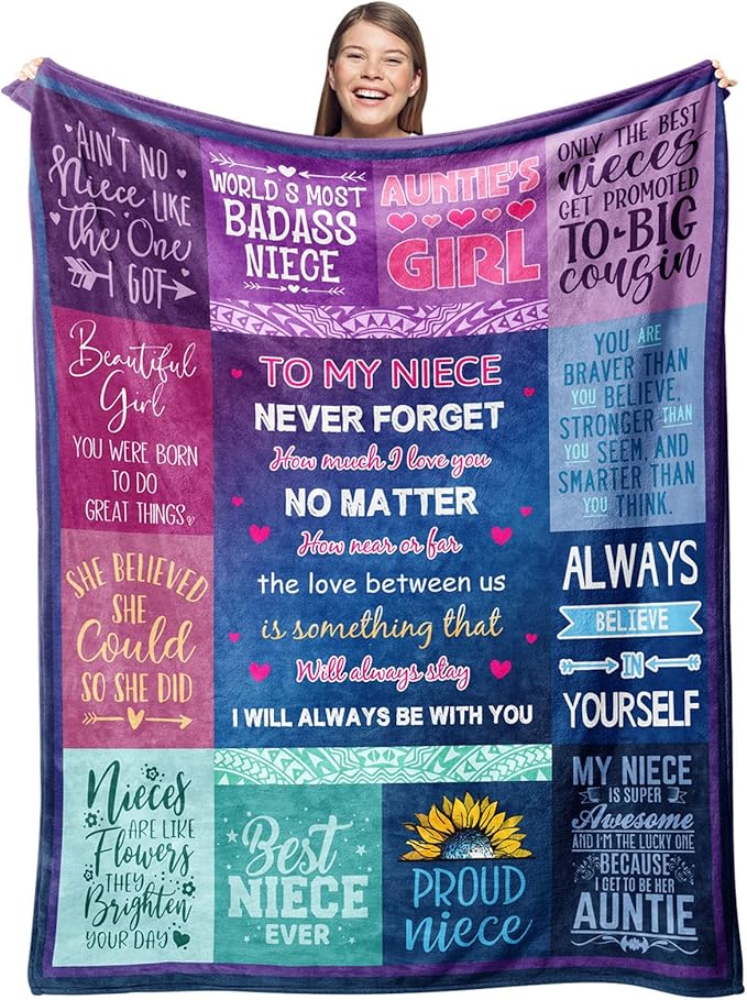 Gevuto Niece Gifts from Auntie Blankets,Birthday Gifts for