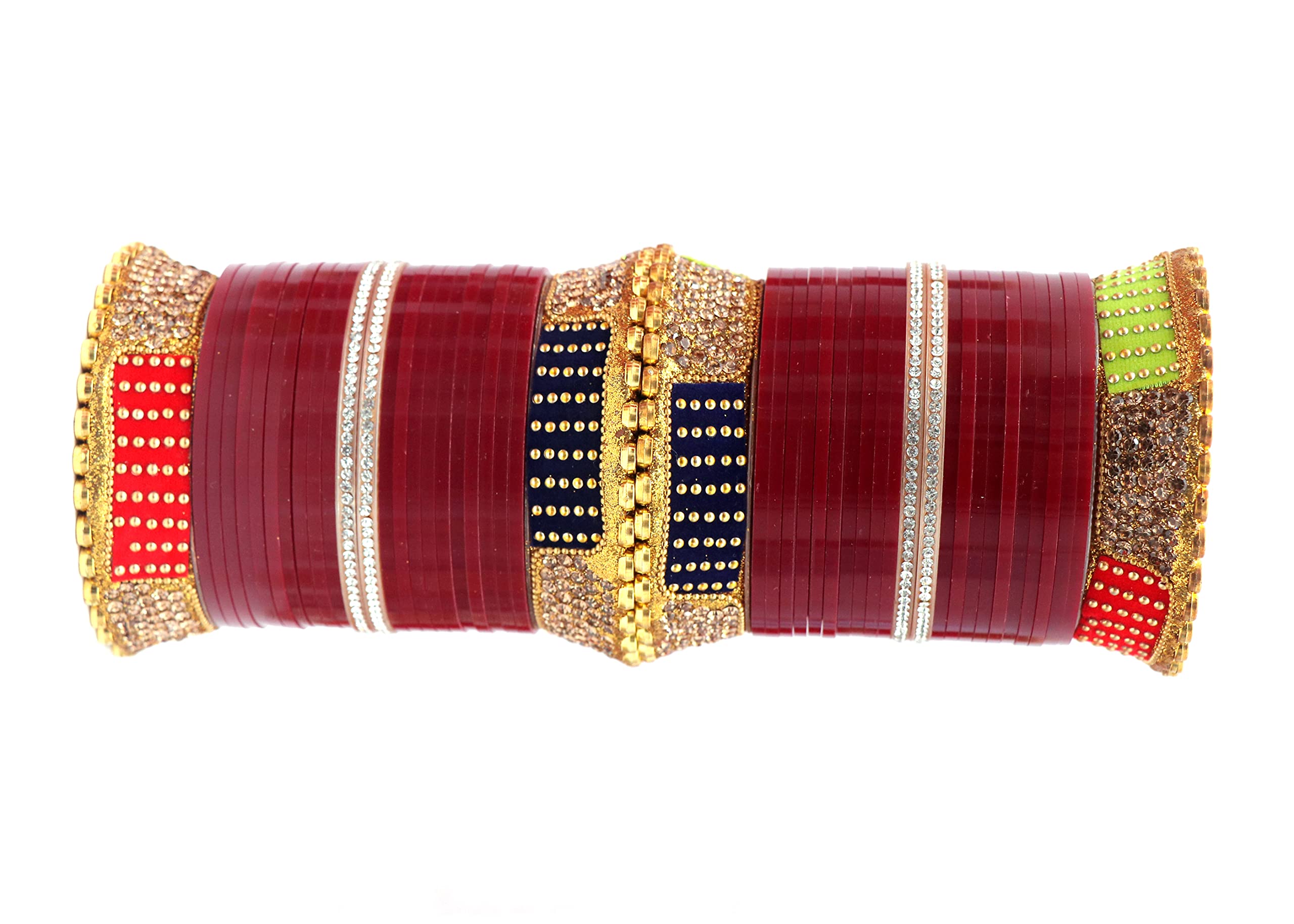 Navjai Bangles Set Traditional Design Punjabi Choora For Bridel Marriage Wedding Dhulhan Latest Stylish Chura Set for Women & Girls (Maroon Chura, 2.6) (B0C16M79Q6) Amazon Price History, Amazon Price Tracker