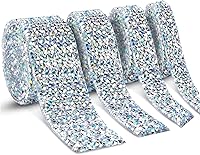 Vista 18 de Dowarm Cinta de diamantes de imitación de 3 yardas, rollo de cinta de diamantes de imitación, envoltura de malla con diamantes de imitación Plata