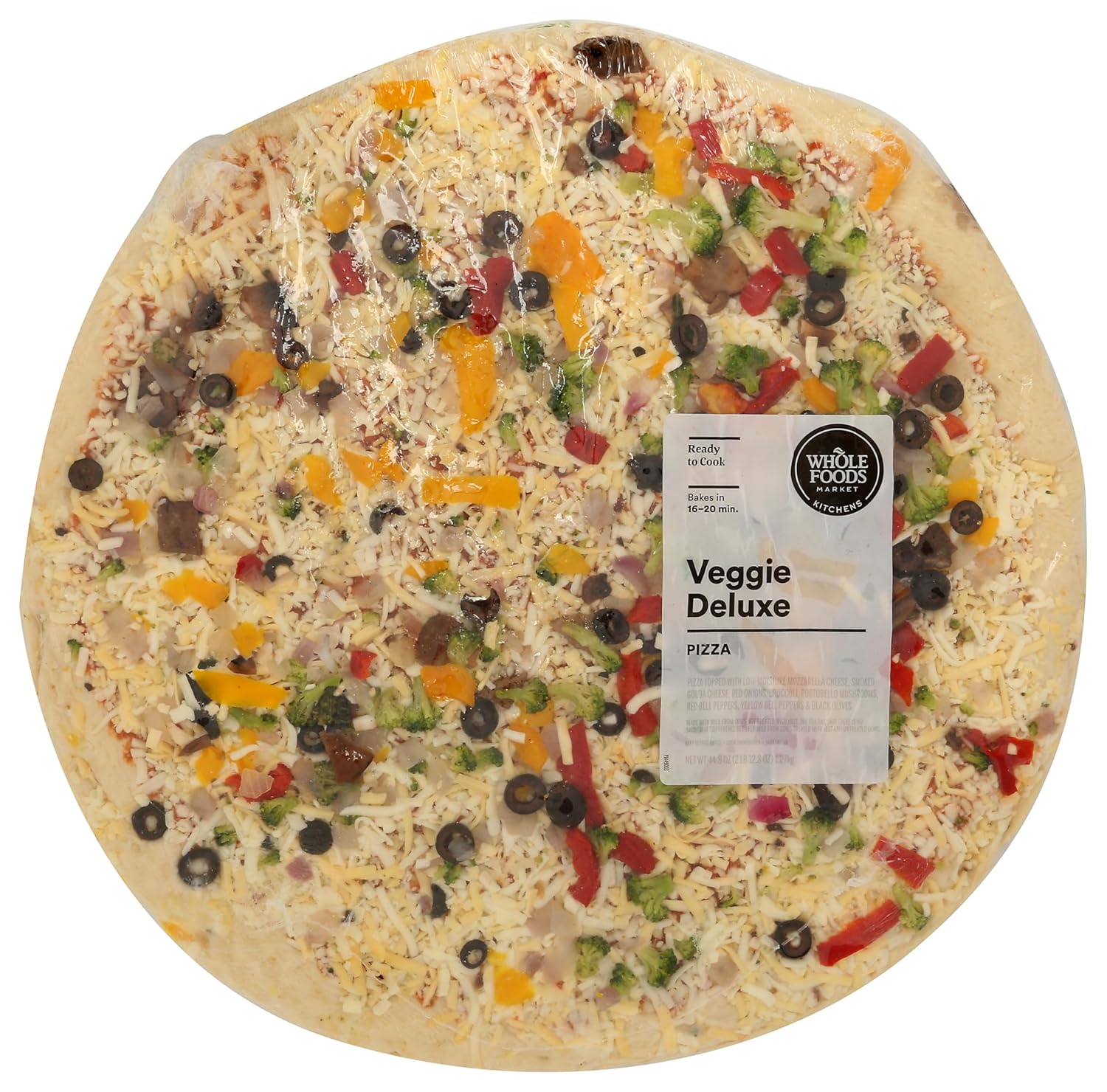 Whole Foods Market Kitchens Veggie Deluxe Deli Pizza, 16in 44.8oz - Clean Ingredients, No HFCS, MSG or Hydrogenated Fats