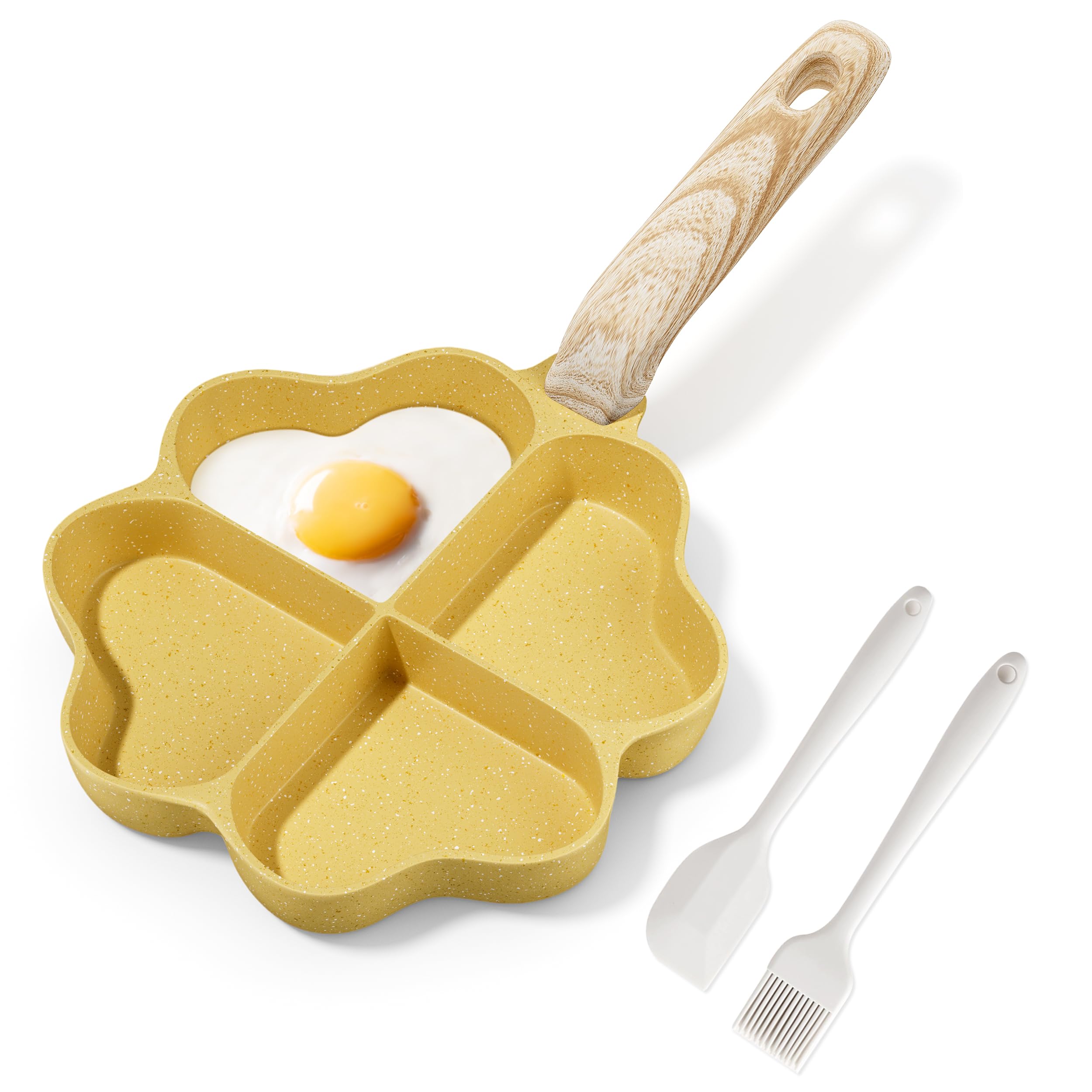RIOVARM Antiadherente Sartén Tortilla Inducción Sartén para Huevos Granito Sartén Pequeña sin PFOA Redonda 4 agujeros Sartén escalfadora de huevos para el desayuno Sartén para tortitas — view 16