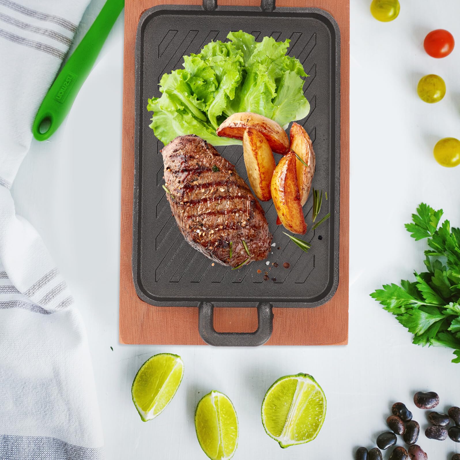 jojofuny Plancha para Parrilla de Gas Rectangular, Juego 1 Hierro