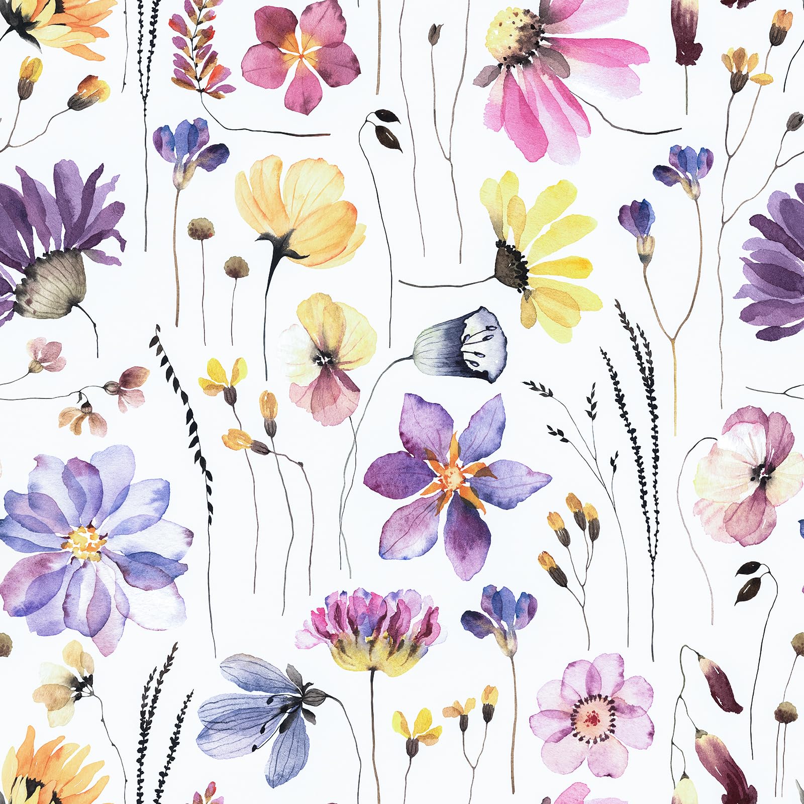 Papier peint marguerite autocollant pour rénover des tiroirs et armoires