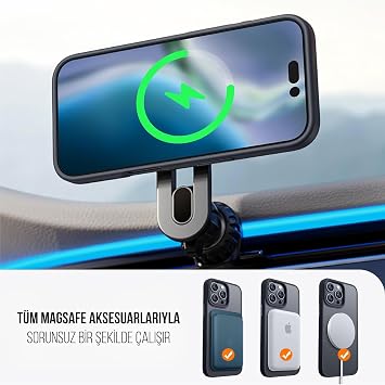 Babilden iPhone 12 Pro Max için Kılıf Kamera Korumalı Magsafe Wireless Şarj Özellikli Mat Şeffaf Renkli Kılıf Siyah