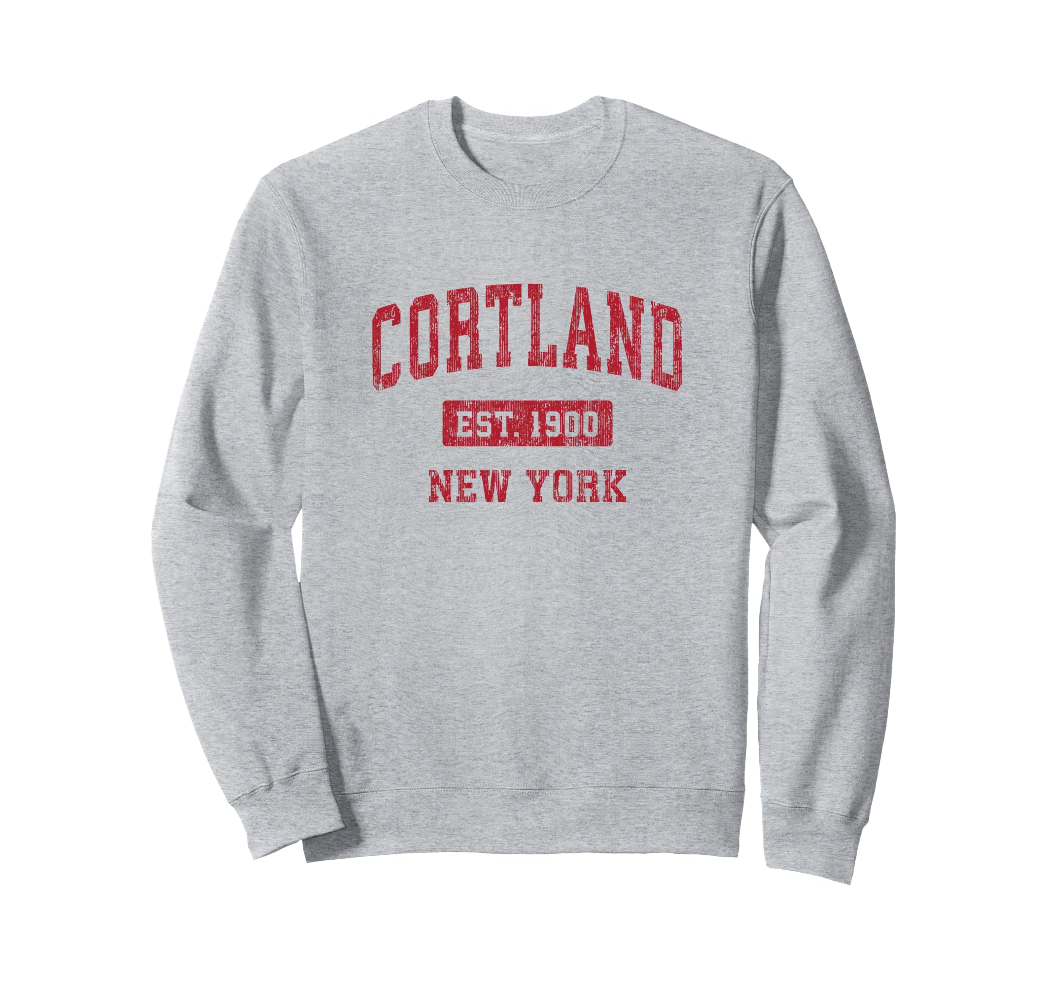 Cortland New York NY Vintage Sports Design Red Design Sweatshirt