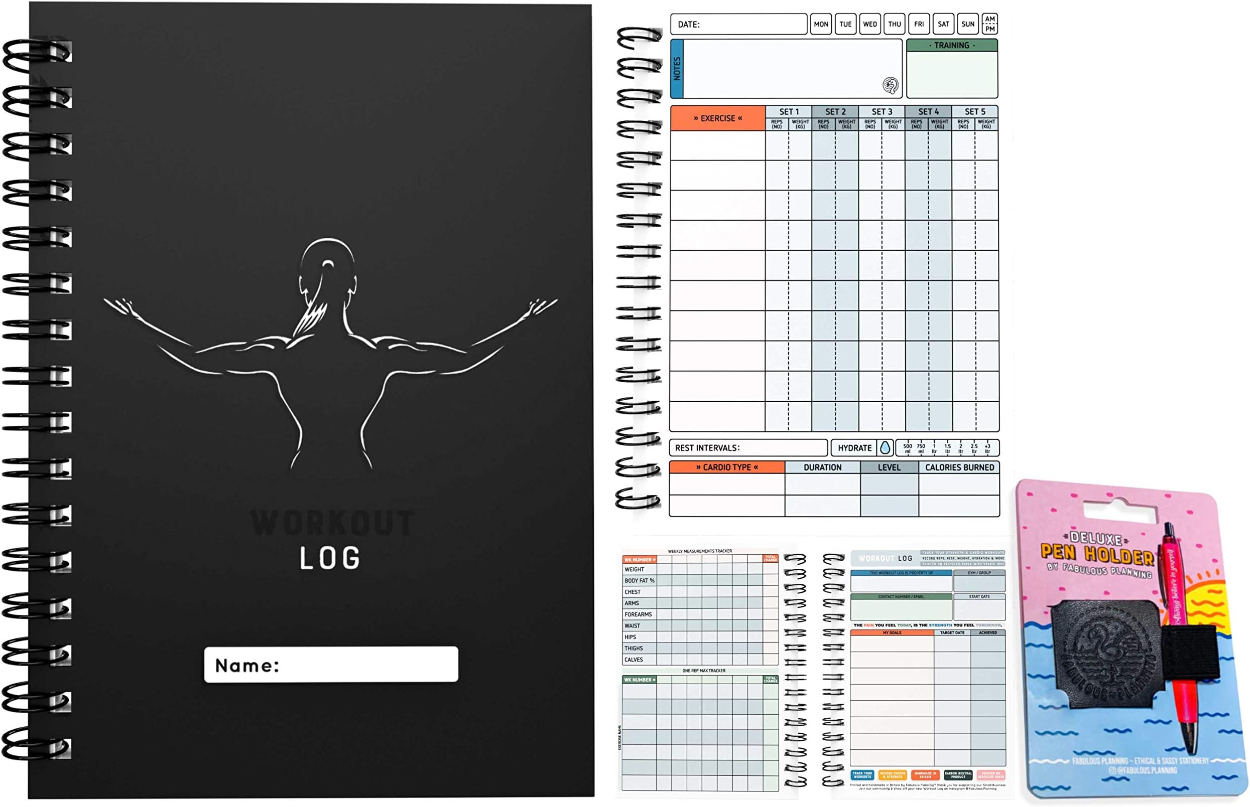 Workout Log Gym - XL & XS Gym, Fitness, and Training Diary - Set Goals, 1000 Exercises, Track 100 Workouts and Record Progress, Premium Diary.