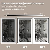 Vista 5 de Amorho 72"x 32" LED Bathroom Mirror with Black Frame, Front Light and Backlit(Controlled Separately), Stepless Dimmable, Anti-Fog, Shatter-Proof, 3