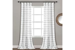 Lush Decor Ombre Stripe Yarn Dyed Cotton Window Curtain Panel Set -...