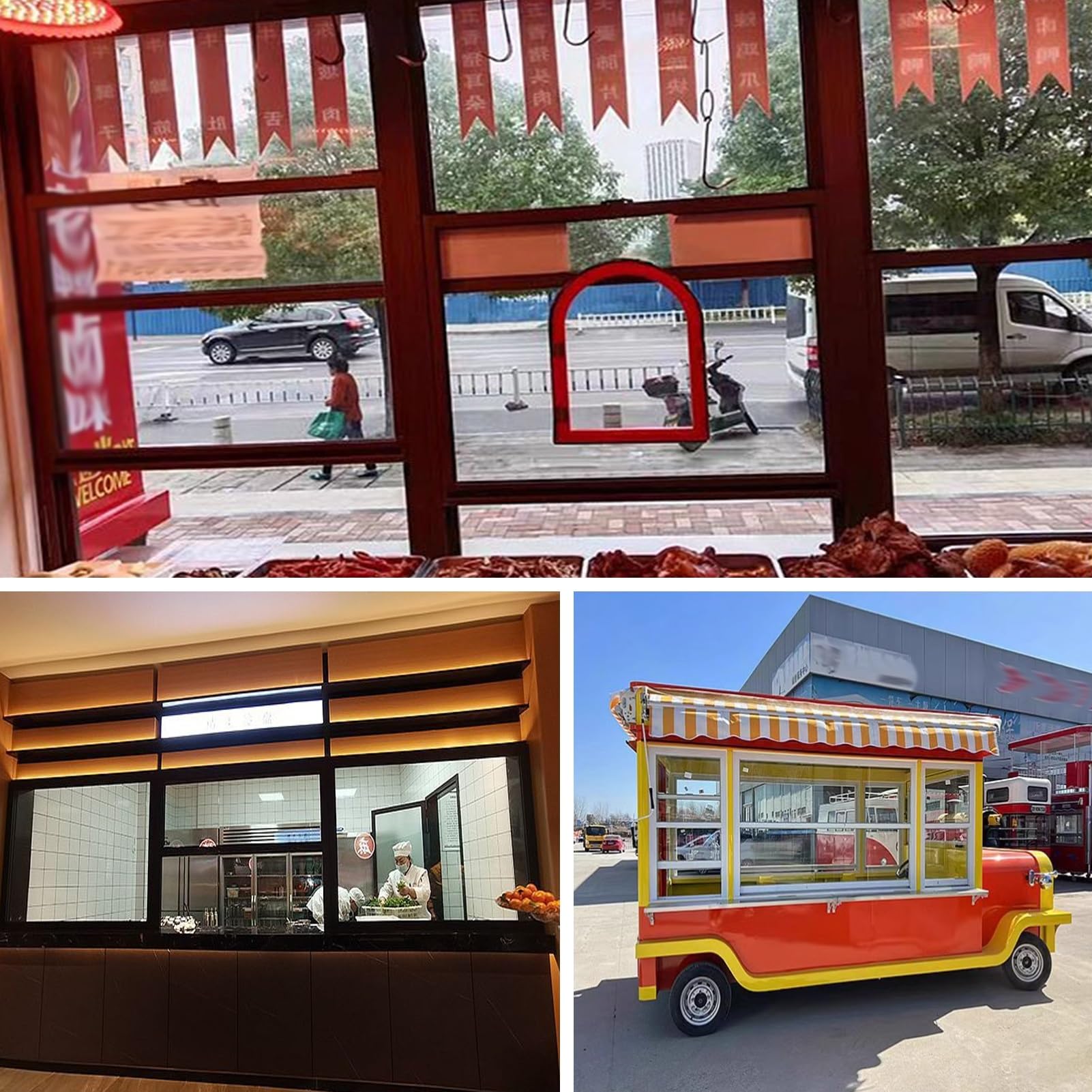 Finestra di servizio per camion di cibo in lega di alluminio – Supporto scorrevole verticale con maniglia per fienili e garage (45 x 80 cm) – perfetto per catering mobile ed eventi all'aperto