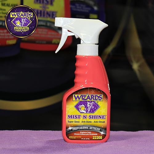 Vista 22 de Wizards Mist-N-Shine - Detallador profesional – Recarga de 1 galón – Detalle rápido multiusos de alto brillo sin agua para vidrio, cromo, pintura