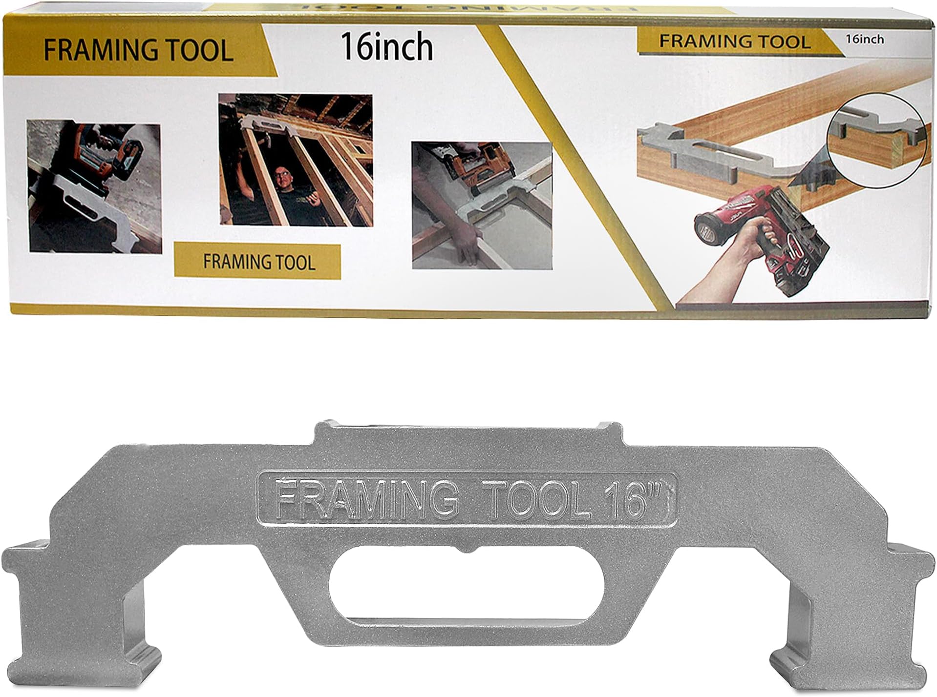 Framing Tools,16 Inch On-Center Stud Layout Tool,100% Cast Aluminum Spacing Tool Premium Wall Tool Precision Measurement Jig Tool