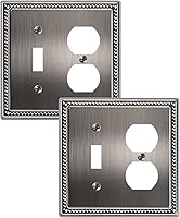 Vista 68 de Paquete de 2 cubiertas de placa de interruptor de luz de doble palanca, cubiertas decorativas de placa de doble interruptor Pearls, placa de pared