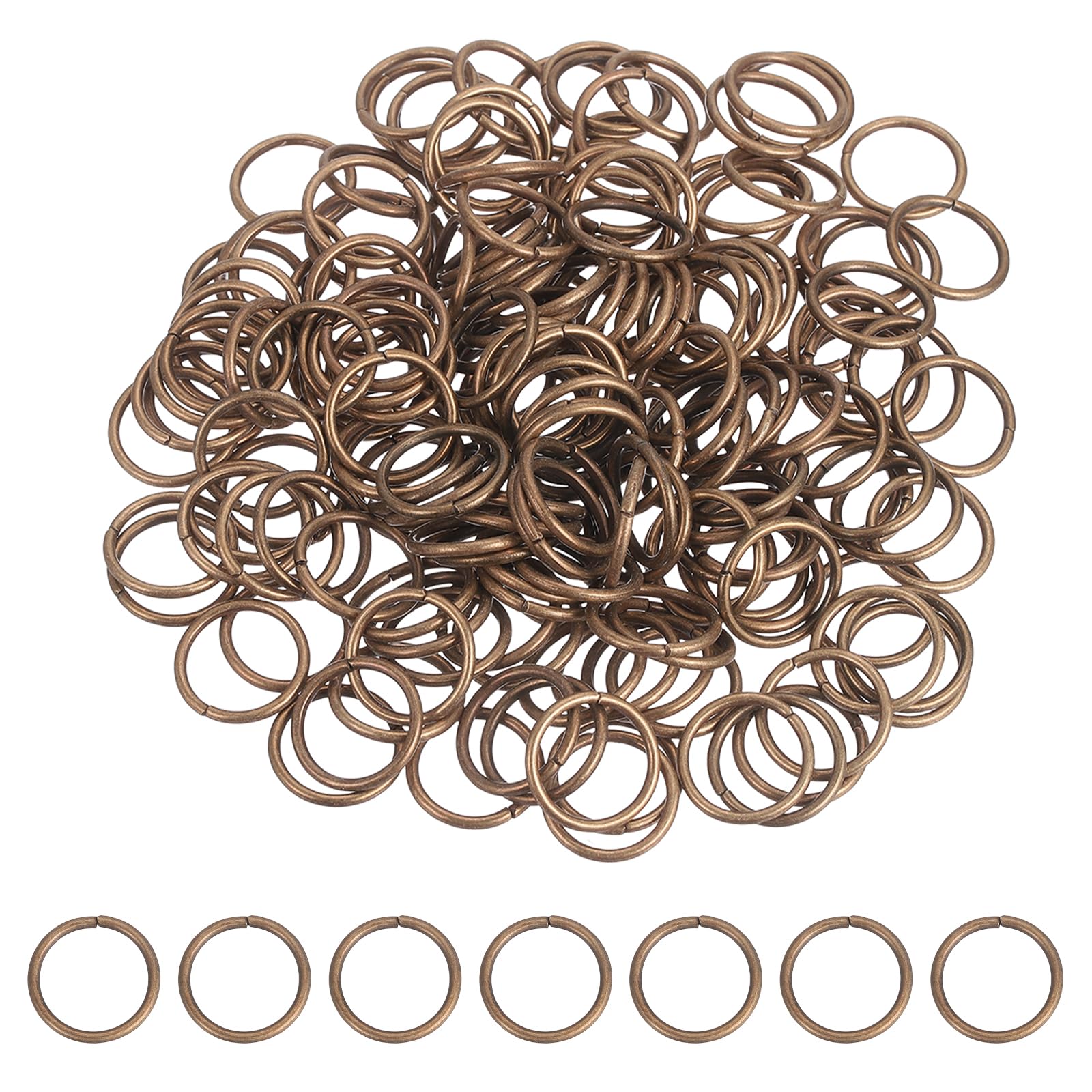 sourcing map 200 Pcs Open Jump Rings, 20mm Split Metal O Ring 2mm Thick Keychains Connector Ring for Jewelry Making DIY Necklaces Bracelet Earrings Craft Making, Red Copper