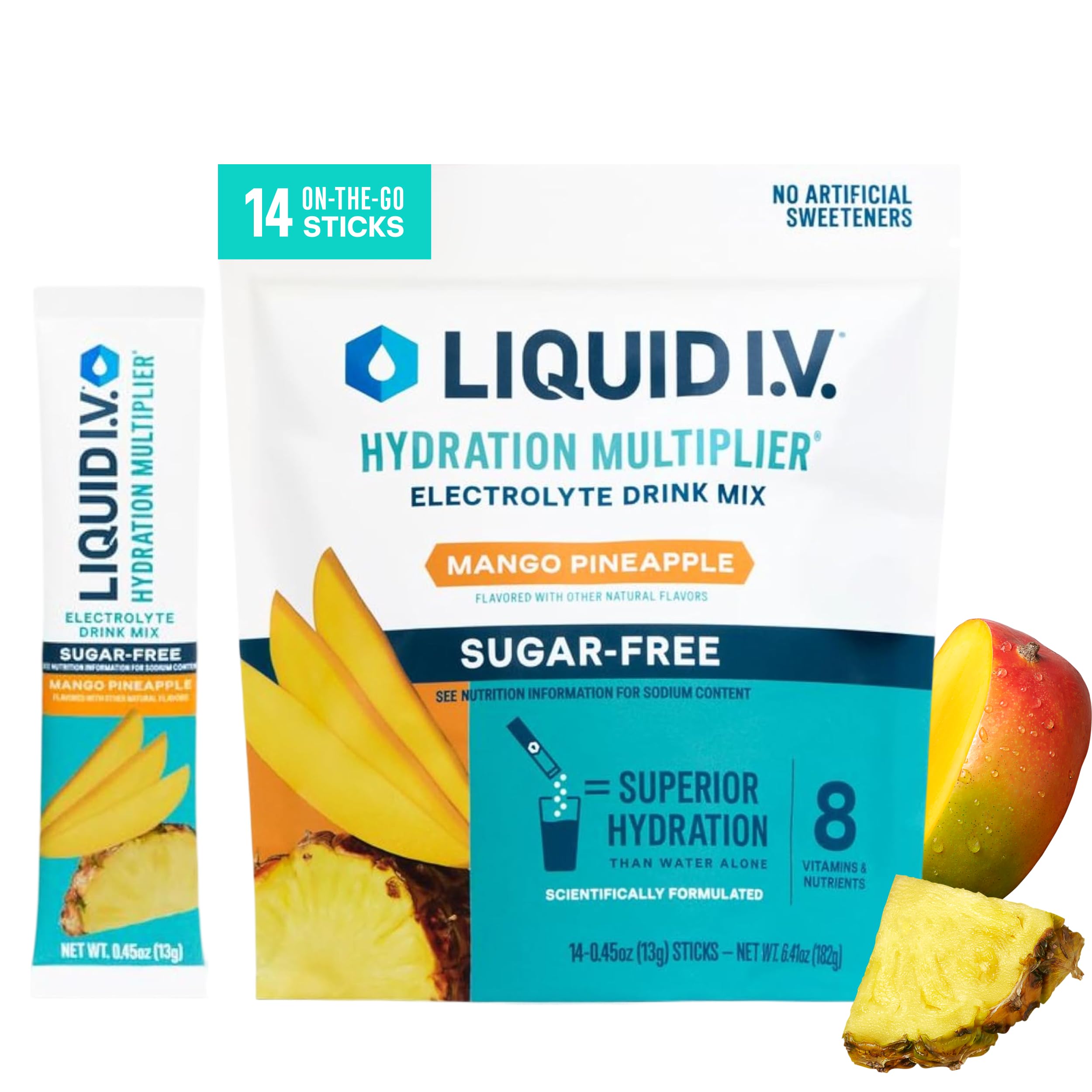 Liquid I.V. Sugar Free Hydration Electrolytes, Mango Pineapple