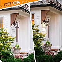 Vista 5 de Farol de pared para exteriores, aplique de pared impermeable de chocolate oscuro exterior, lámpara de pared para puerta delantera con vidrio