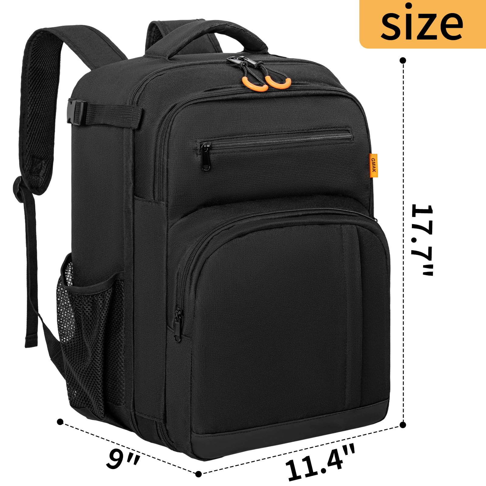 GMAK Mochila mezcladora de audio compatible con RODECaster Pro, RODECaster Pro II, RC Duo, DJ Mixer bolsa de viaje con un montón de bolsillos, bolsa protectora para mezcladores de audio para cables,