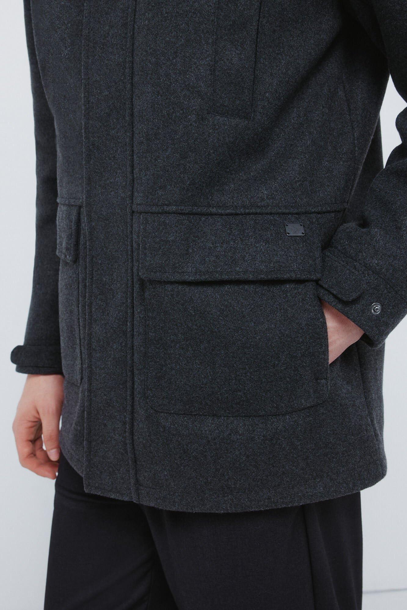 Springfield Herren Woolen Effect Parka Parka aus Wolle