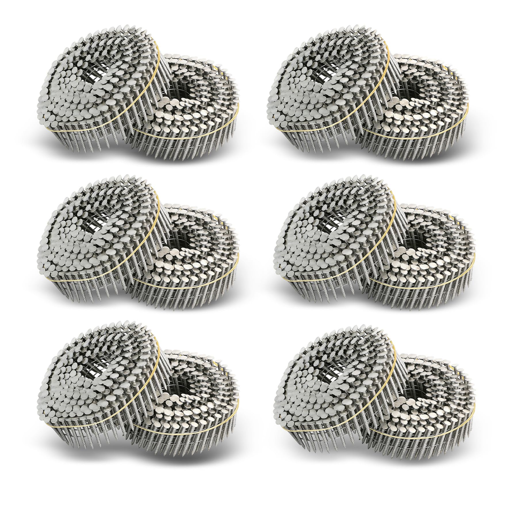Photo 1 of 3600 Count Stainless Steel Siding Nails 15-Degree Collated Wire Coil 1-1/4 Inch, 0.09 Inch Ring Shank Siding Nails