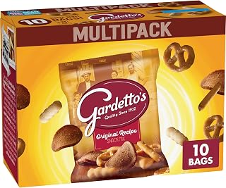 Gardetto's Original Snack Mix Multipack: 10 Single-Serve Bags of Crunchy Breadsticks, Pretzels & Rye Chips, 17.5oz Kosher Party Pack
