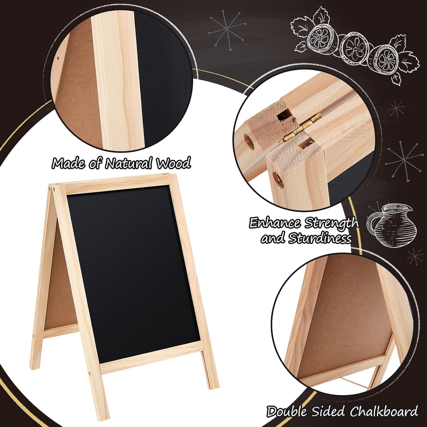Wooden sange chalkboard