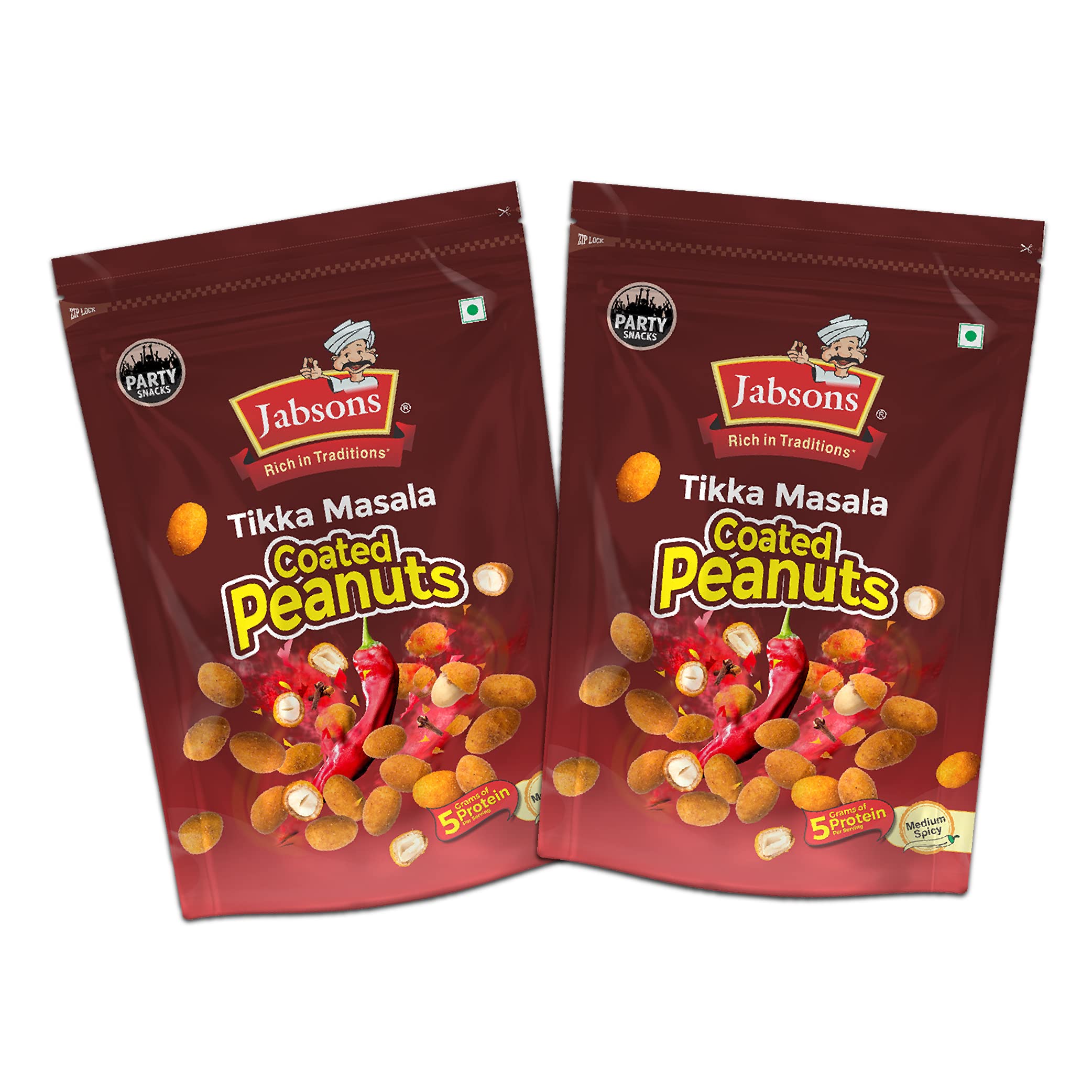 Jabsons Namkeen Tikka Masala Coated Peanut (Pack of 2) |Crispy Namkeen 400gm X 2| Anytime Munching (B0BWTLZTP2) Amazon Price History, Amazon Price Tracker