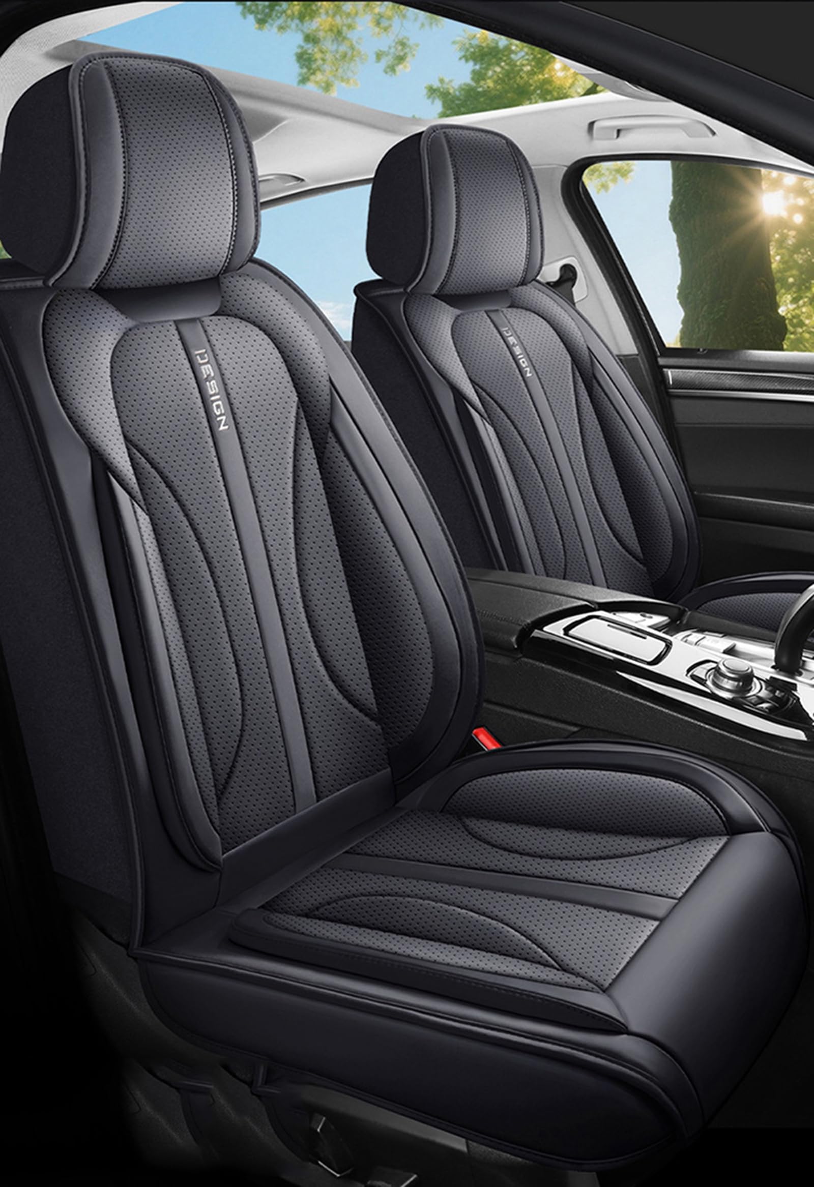 IUYIXWFP Car Seat Covers,Universal Fit for Most Cars,SUV,Sedans and Pick-up Trucks,Automotive Leather Vehicle Cushion Covers,A