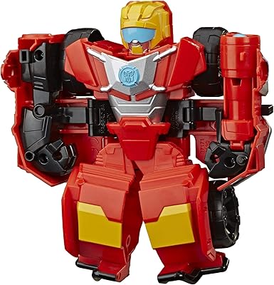 Transformers Playskool Heroes Rescue Bots Academy Hot Shot Converting Toy Robot, 6-Inch Collectible Action Figure Toy for Kids Ages 3 and Up