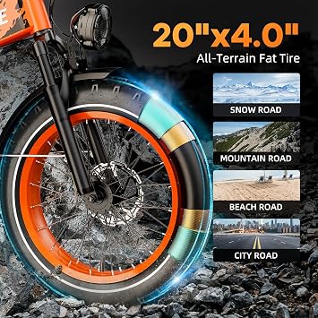 Folding Electric Bike for Adults, 20'' 1500W Peak Fat Tire Ebike, Up to 70 Miles 30+MPH Electric Mountain Bike with 52V Removable Battery, LCD Colorful Display,Dual Suspension, 7-Speed, UL Certified