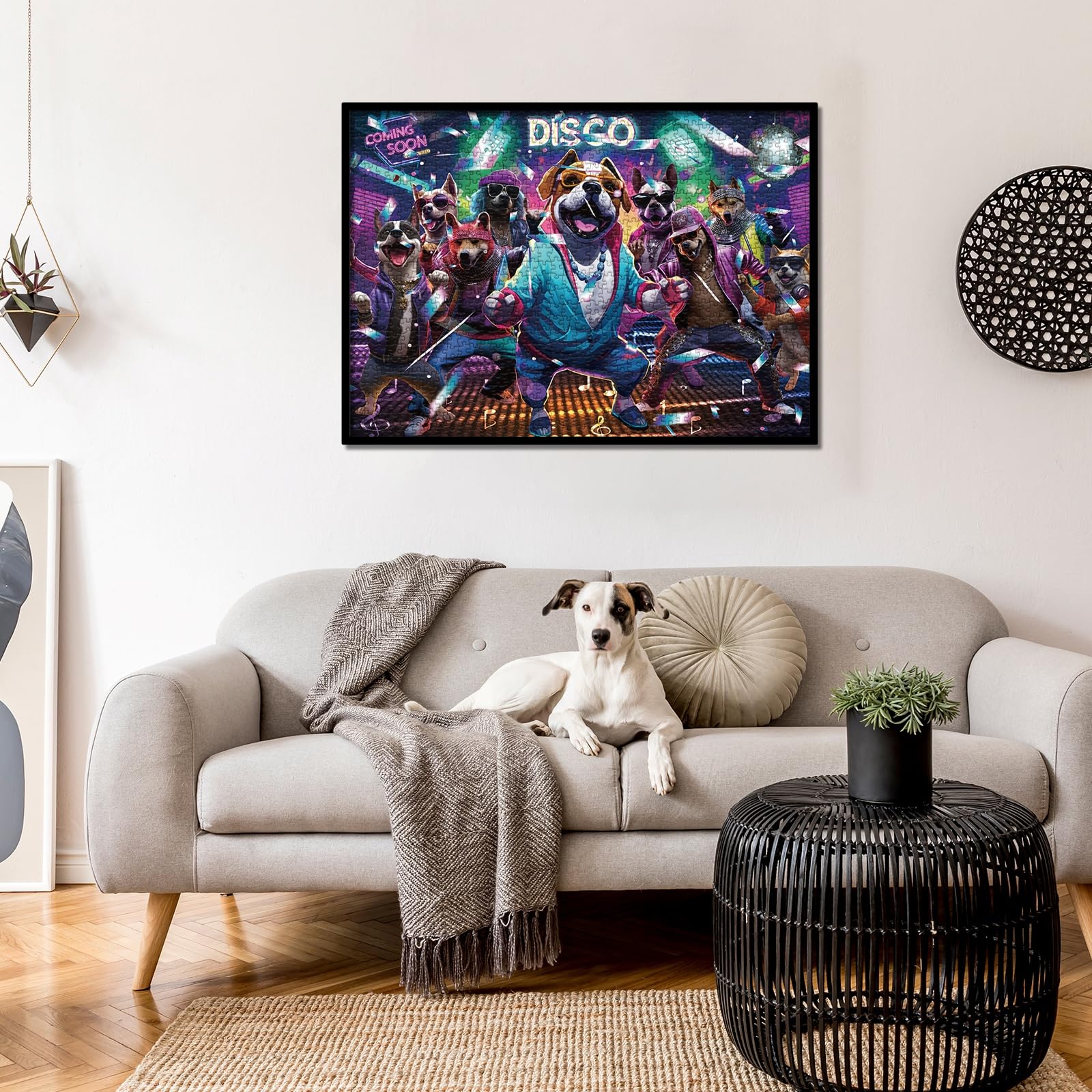 Funny Dog Puzzles 1000 Pieces For Adults - Hip Hop Dancing Bulldog Collage Jigsaw Puzzle - View #6