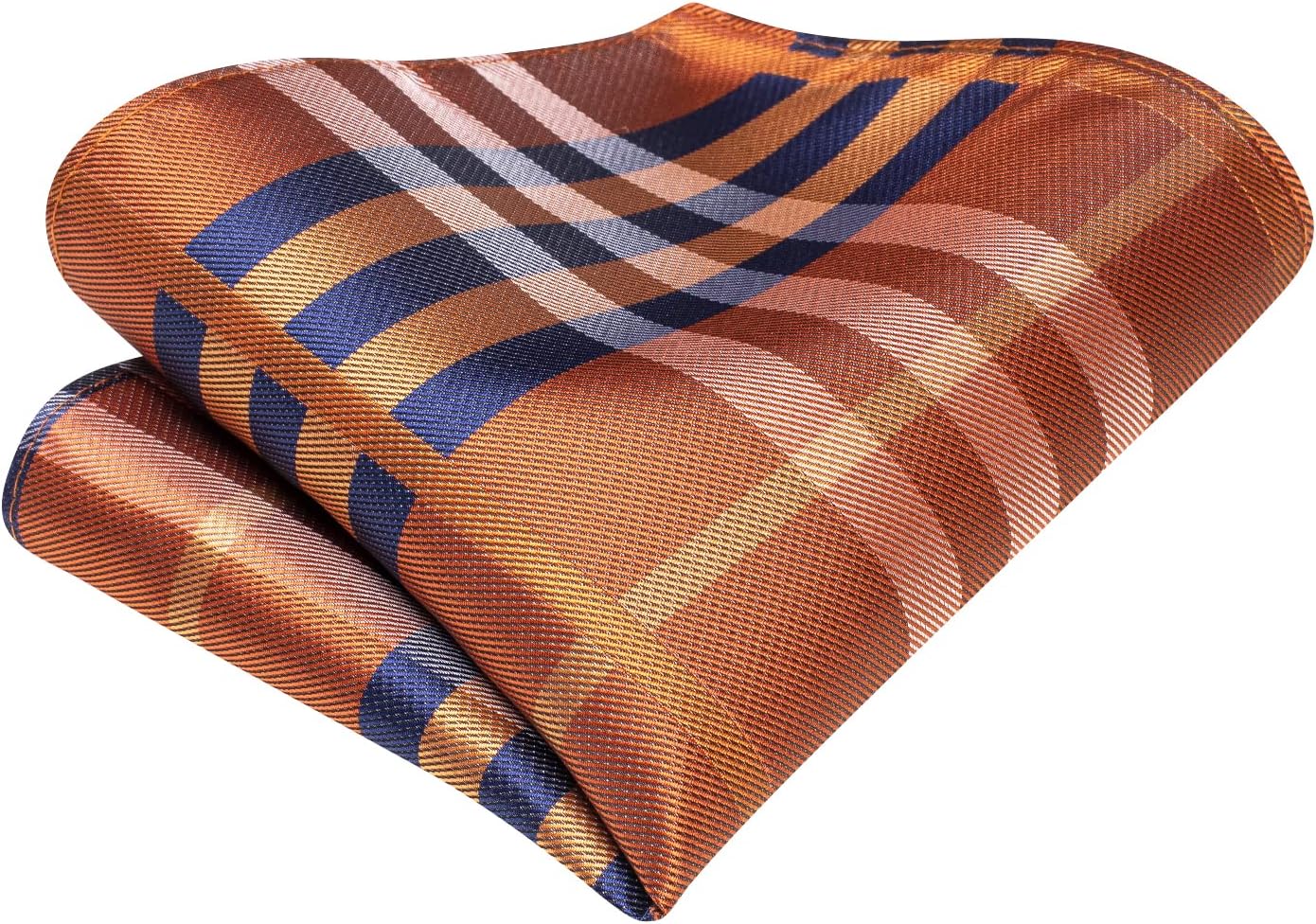 Hi-Tie Mens Plaid Ties Classic Paisley Necktie with Handkerchief Cufflinks Set Business Stripe Tie - Image 6