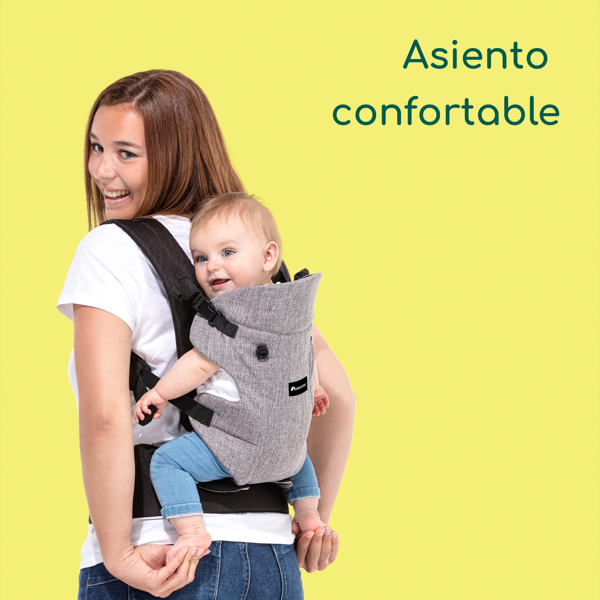Bebeconfort Go4 Portabebés Ergonómico, regulable en 4 posiciones: frente a la mamá y de cara a la calle, de espaldas y de lado, para bebés desde el nacimiento hasta 15kg, Color gris oscuro — view 4
