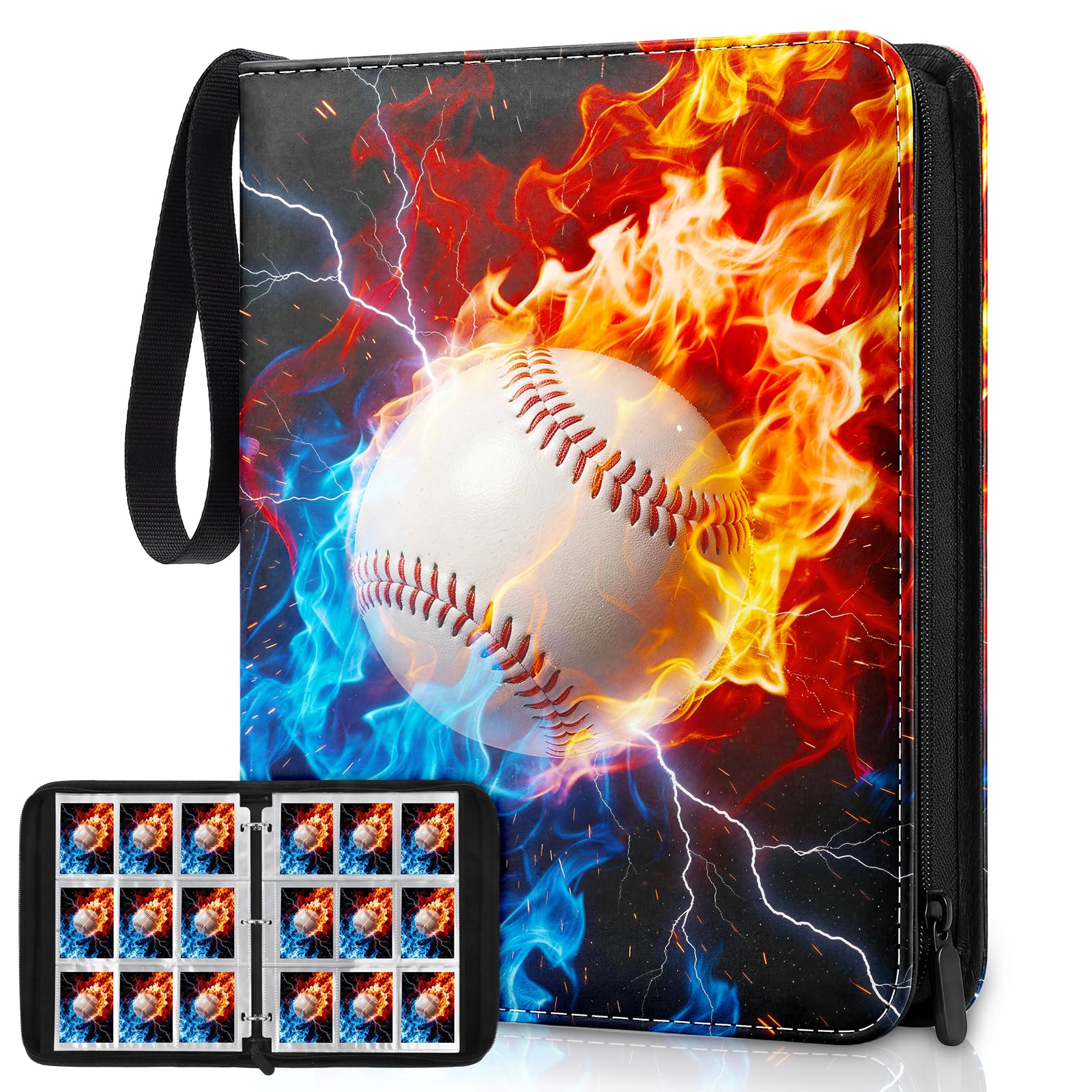 Classeur de cartes de baseball album de rangement zippé pour cartes de sport