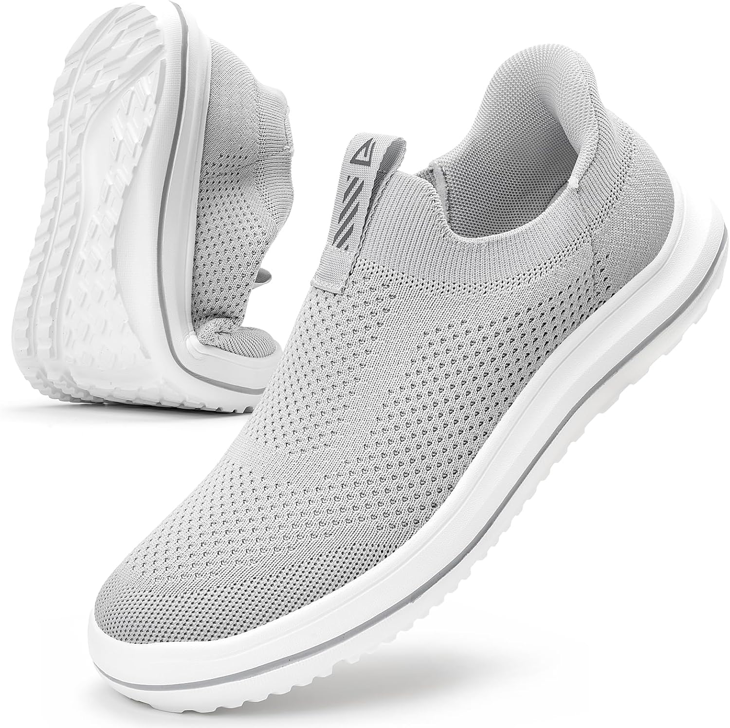 MrToNo Slip On Trainers Men's Without Laces Shoes Hands-Free Running Shoes Lightweight Breathable Outdoor Sports Shoes Leisure Road Running Shoes