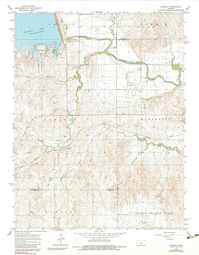 YellowMaps Langley KS topo map, 124000 Scale, 7.5 X 7.5 Minute, Historical, 1964, Updated 1983, 26.98 x 21.03 in