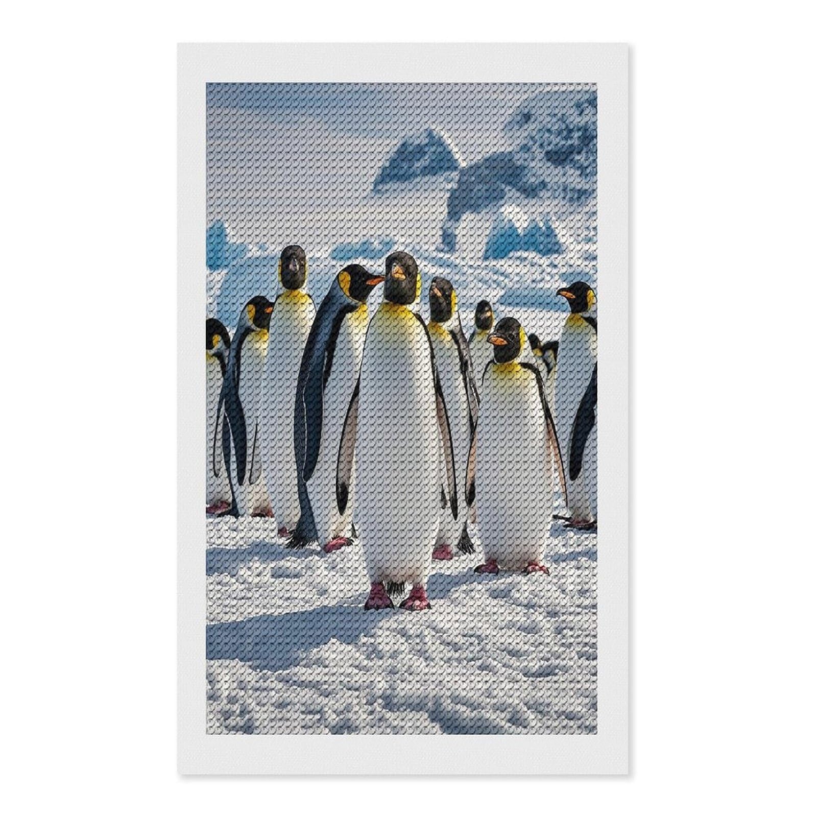 FekiLoot Cute Penguin Diamond Painting Kits for Adults Full Round Drill Diamond Art Kits for Beginners 5D DIY Diamond Dots Paintings Diamonds Pictures Gem Art Home Wall Decor 12"x20"