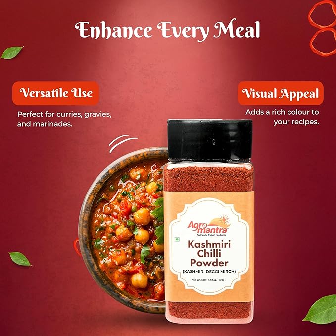 Chile en Polvo Agro Mantra Kashmiri 100g | Color Rojo Intenso | Sabor Suave miniatura 5