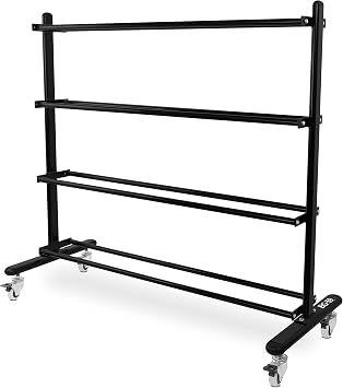 Valor Fitness 4-Tier Exercise Ball Storage Rack with Wheels Holds Up to 20 Medicine, Slam, and Wall Balls Durable Home Gym Sports Equipment Organizer